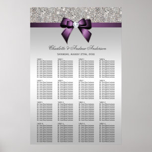Póster Arco Roxo de Prata do Gráfico de Casamento