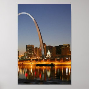 Póster Arco St Louis Mississippi da entrada na noite