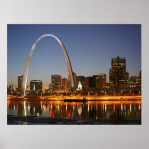 Póster Arco St Louis Mississippi da entrada na noite