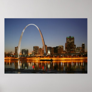 Póster Arco St Louis Mississippi da entrada na noite