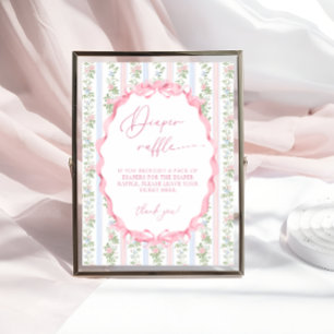 Poster Arco Vintage Floral Girl Fralda Raffle