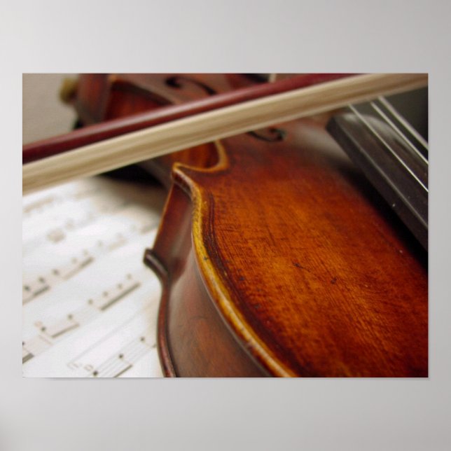 Poster Arco Violin & Sheet Music Photo (Frente)