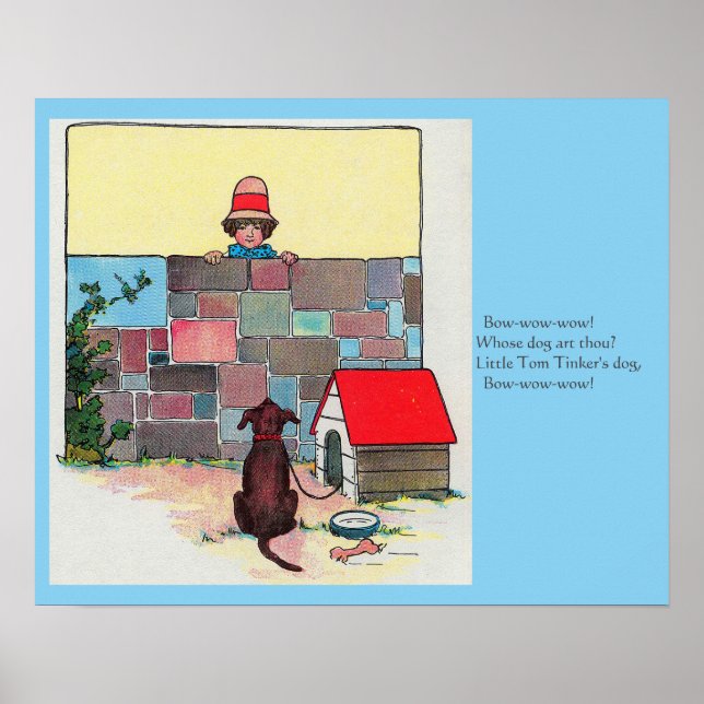 Poster Arco-wow-wow! De quem és tu? Nursery Rhyme (Frente)