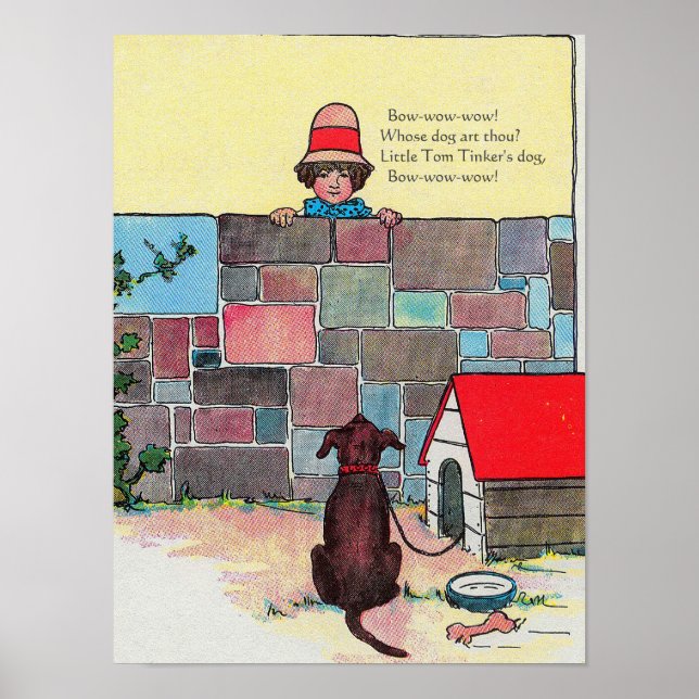 Poster Arco-wow-wow! De quem és tu? Nursery Rhyme (Frente)