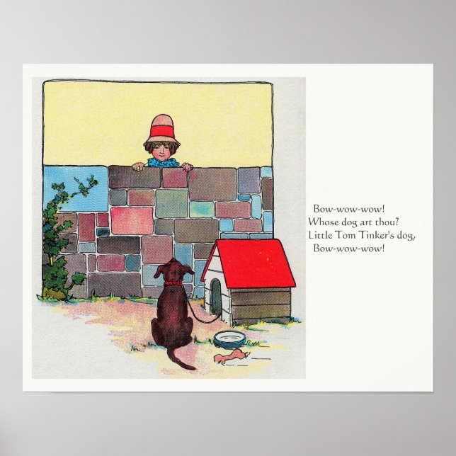 Poster Arco-wow-wow! De quem és tu? Nursery Rhyme (Frente)
