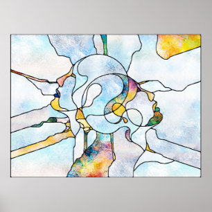 Poster Arcos Arco-Íris. Unidade da série de vidro reves