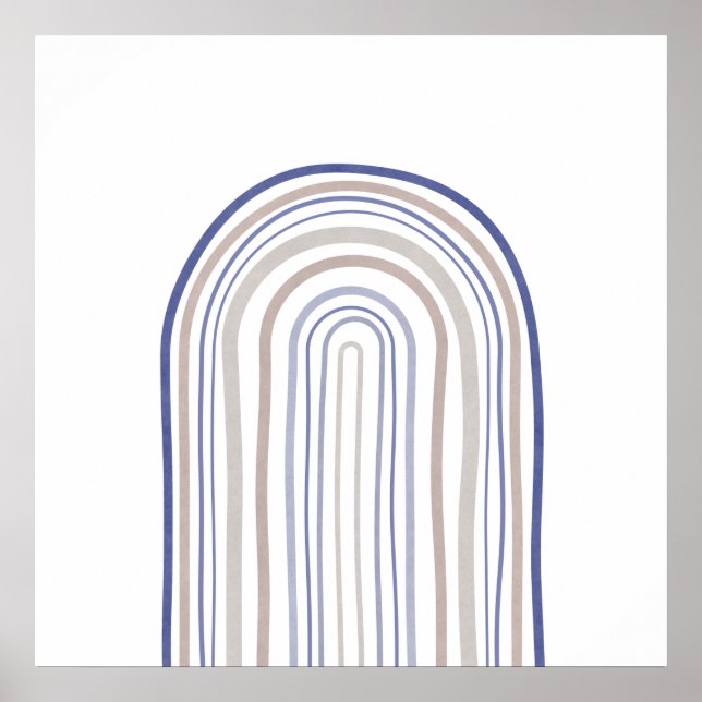 Poster Arcos de meio século - Azul e bege (Frente)