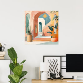 Poster Arcos do Deserto – Arquitetura Abstrata Moderna