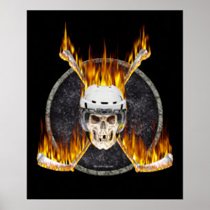 Poster ardente das varas de hóquei