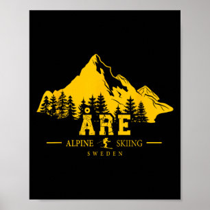 Poster Åre Suécia Estação de Esqui Esqui Alpino Sueco São