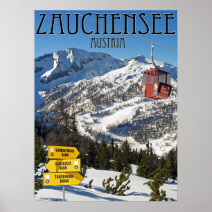Póster Área 18x24 do esqui de Zauchensee