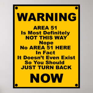 Poster Área 51 ~ Aviso de Spoof