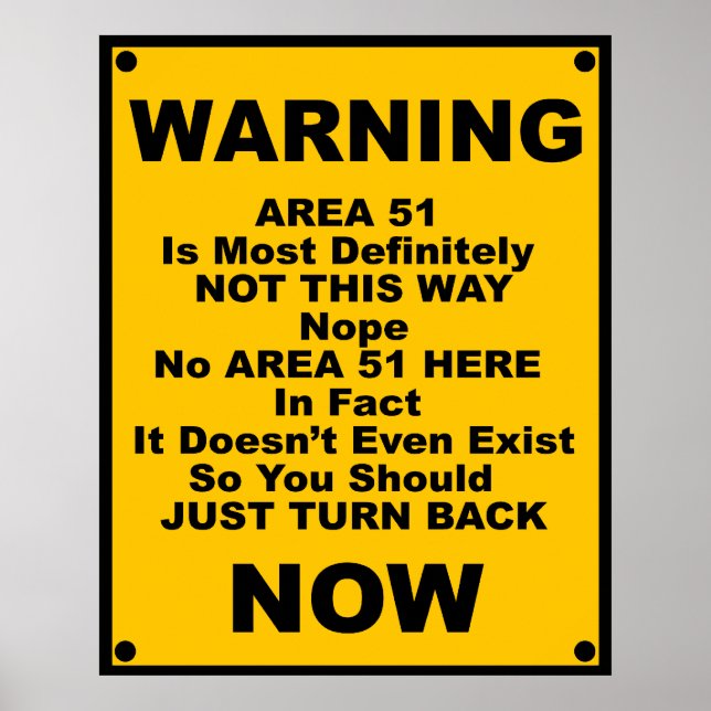 Poster Área 51 ~ Aviso de Spoof (Frente)
