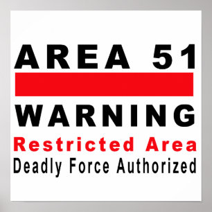 Poster Área 51 que adverte
