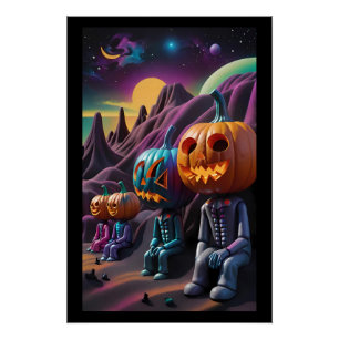 Póster Área de descanso Família Jack-o-Lantern