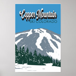 Poster Área de Esqui de Montanha Copper Colorado Vintage