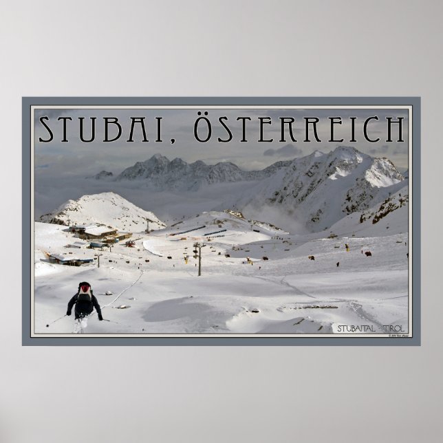 Póster Área de Esqui Glacier Stubai (Frente)