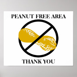 Póster Área de Indenização de Amendoim Personalizável par