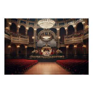 Póster Área do Designer de Órgãos de Tubos de Teatro