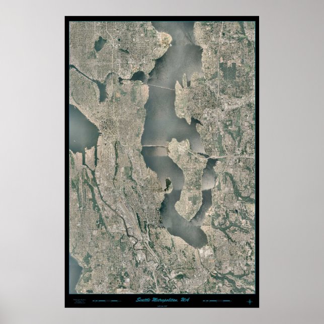 Póster Área Metropolitana de Seattle, Washington - pôster (Frente)