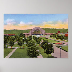 Póster Área terminal da união de Cincinnati Ohio