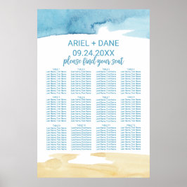 Poster Areia aquática e gráfico de assentos marítimos