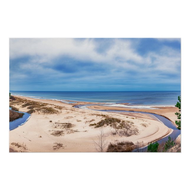 Póster Areia branca perto do mar Báltico, na Letónia (Frente)