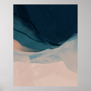 Poster Areia e Mar Aquarela Praia Declive