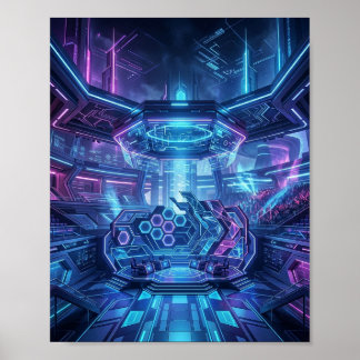 Poster Arena de Esports Neon Futurista Inovação Digital