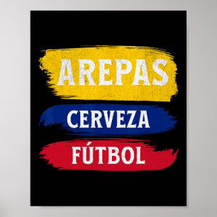 Poster Arepas Cerveja Futebol Bandeira do Equador Futebol
