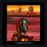 Póster ARES CYBORG,DESERT HYPERION SCIENCE FICfi<br><div class="desc">Caractere ciborgue com reflexões incríveis em cromo metálico .artista,  colorida,  brilhante imagem de ficção científica. Caractere ciborgue Ares,  quadro de animação do filme 3D Hyperion.Desert é semelhante ao Egito,  Sol,  pirâmides,  templo. Baldesign3d (c)</div>