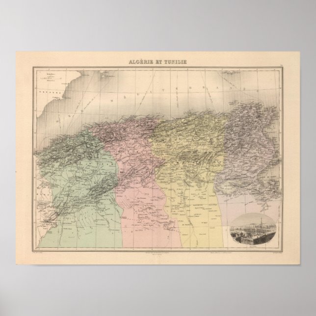 Póster Argélia e Tunísia (Frente)