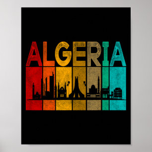 Poster Argélia Vintage I Love Map Argélia Futebol Argélia