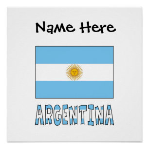 Póster Argentina Bandeira Argentina Personalizada