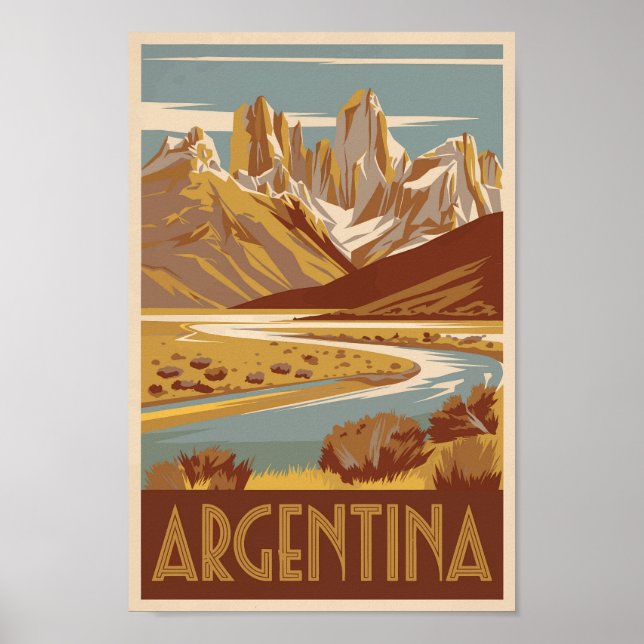 Poster Argentina Viagem Art Vintage (Frente)