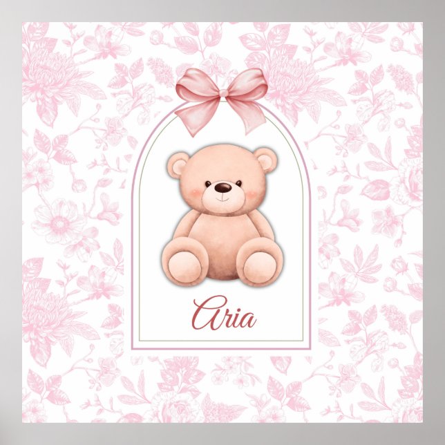Poster Aria | Design Personalizado para Berçário com Ursi (Frente)