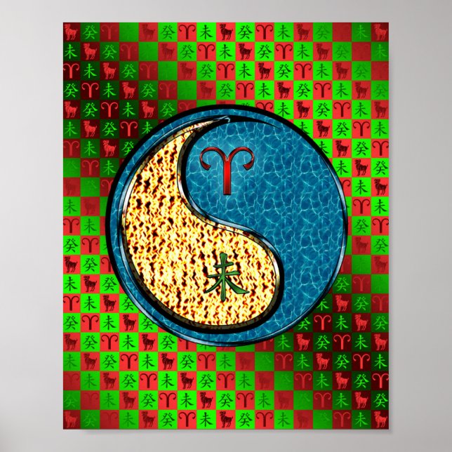 Poster Áries & Água Caprino (Frente)