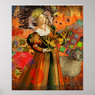 Poster Aries Astrologia Surrealismo Zodiac Gótico Whimsi