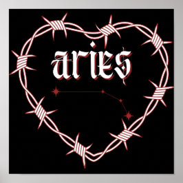 Poster Aries Constulation Gothic Dark Celestial Art
