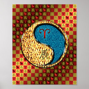 Poster Áries e Dragão de Água