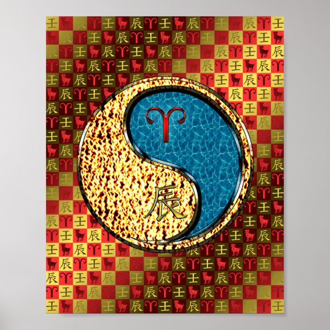 Poster Áries e Dragão de Água (Frente)