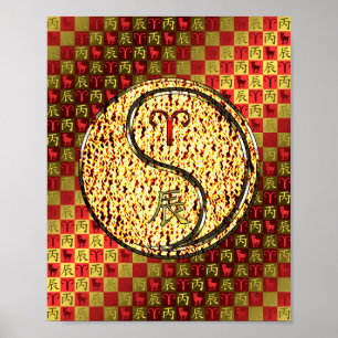 Poster Aries e Dragão de Fogo