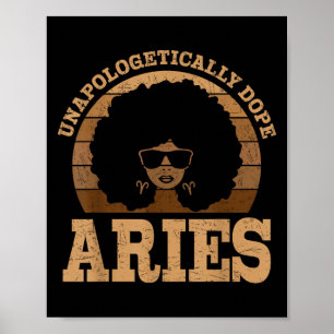 Poster Aries Queen Afro Hair Black Woman Sinal Zodiboso