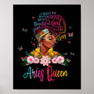 Poster Aries Queen Black Women Persistente Bonita