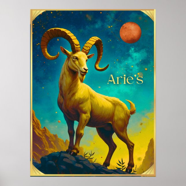 Poster Aries the Ram Zodiac Sign (Frente)