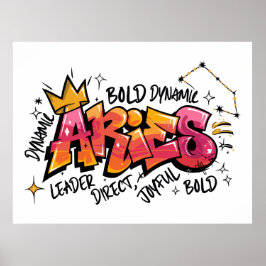 Poster Aries Zodiac Graffiti 