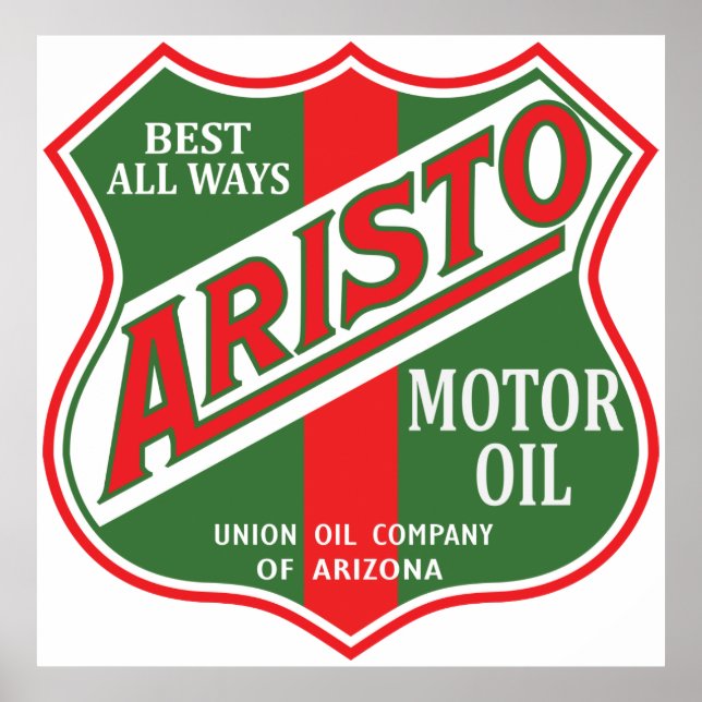 Poster Aristo Motor Oil Vintage, reprodução (Frente)