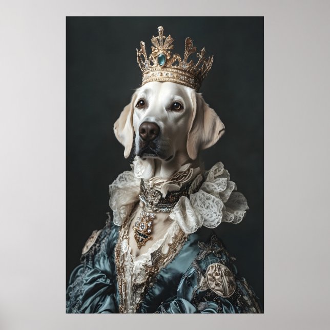 Poster Aristocratic Labrador Art Print, Funny Renaissance (Frente)