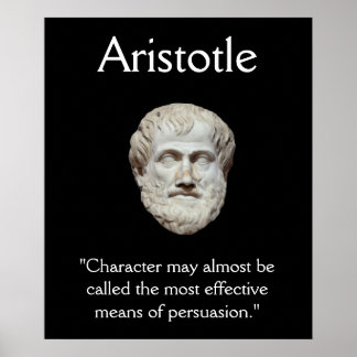 Poster Aristóteles - Citação de Caráter e Persuasão
