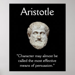 Poster Aristotle - citações do caráter e da persuasão